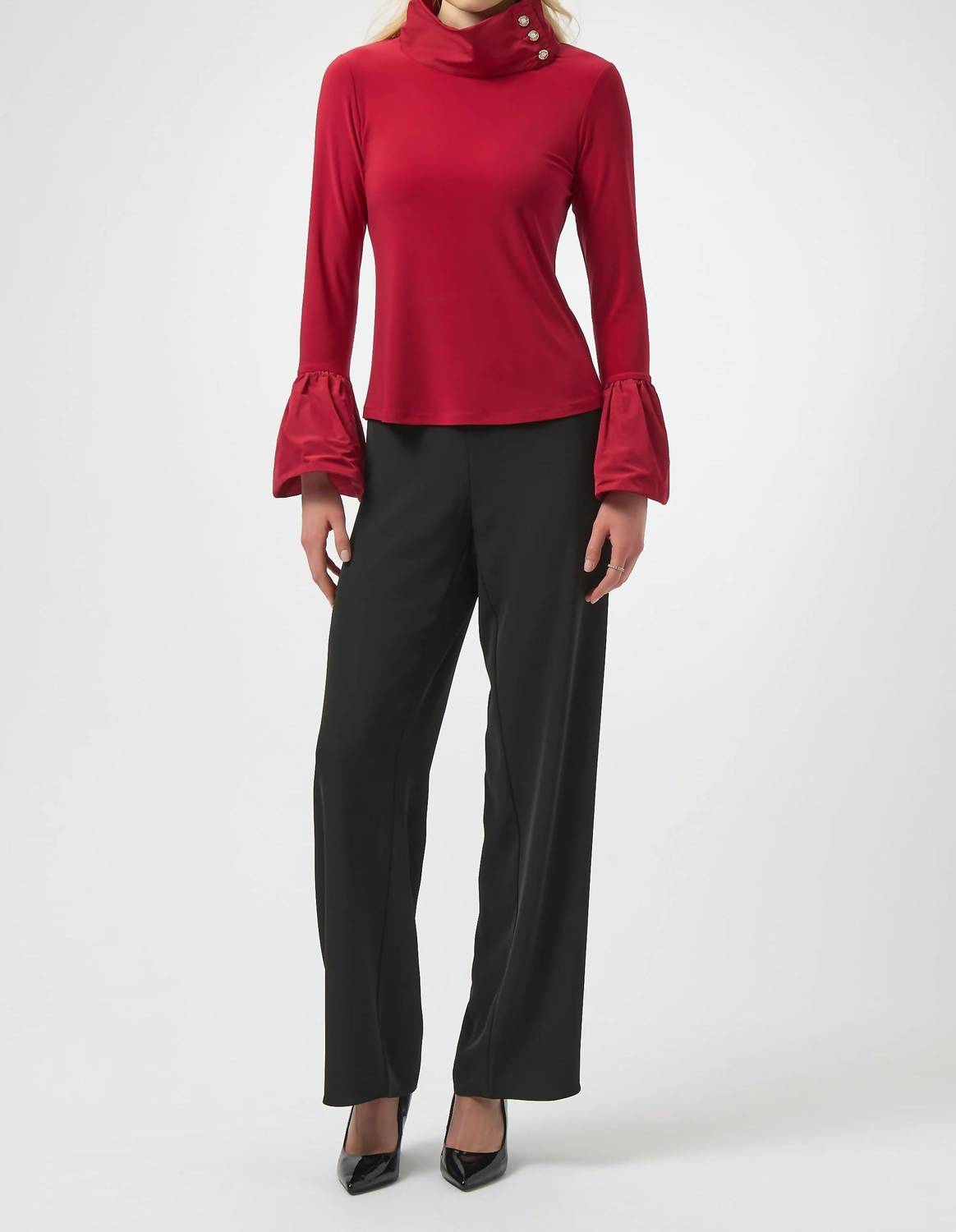 Joseph Ribkoff - Funnel Neck Flounce Sleeve Top