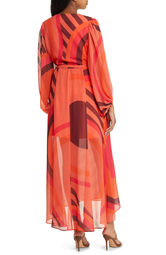 Hutch - Lindie Geo Print Long Sleeve Wrap Dress