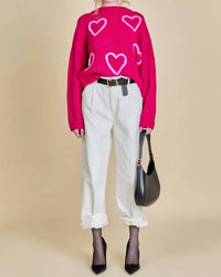 English Factory - Heart Embroidery Knit Top