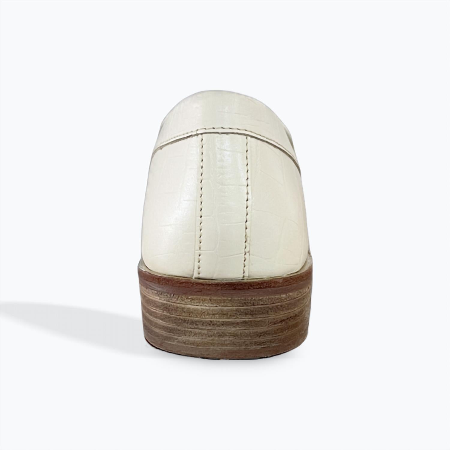 42 Gold - Yasmeen Croc Embossed Loafer