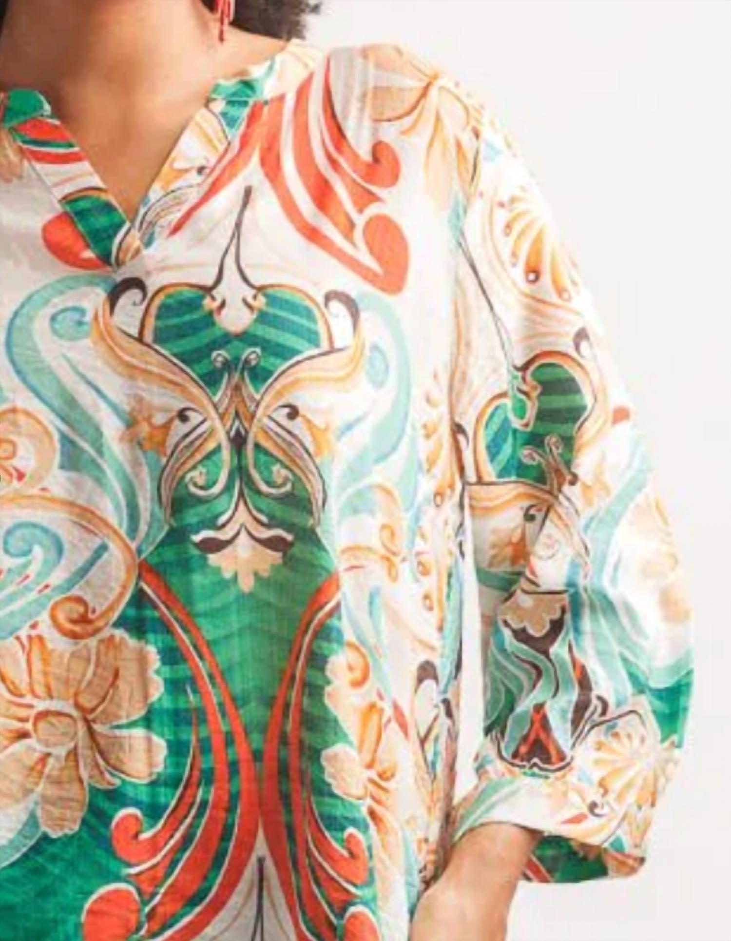 Papillon - Abstract Top With Rounded Hem