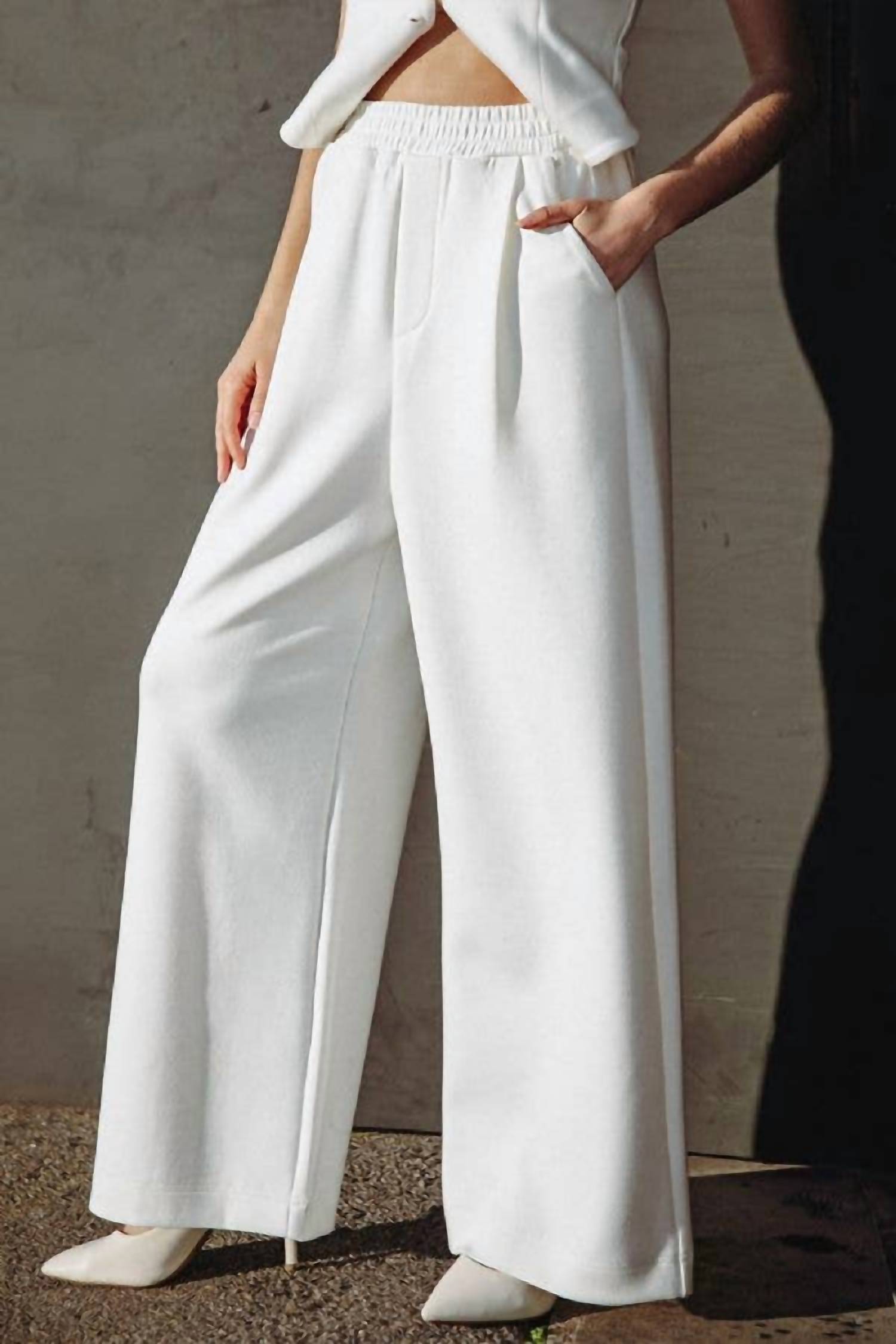 Flying Tomato - Wide Leg Knit Trouser