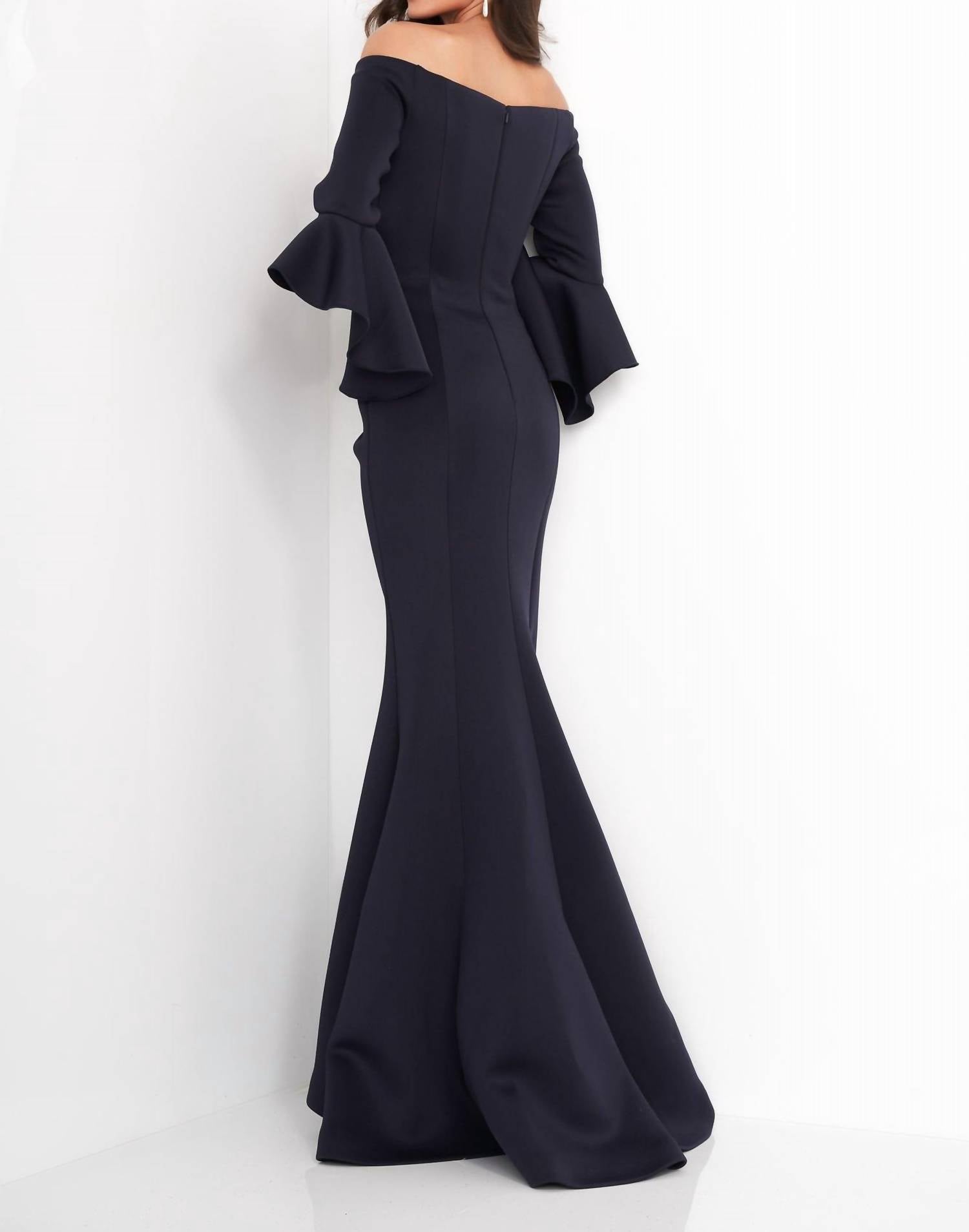 Jovani - Off-the-shoulder Evening Dress