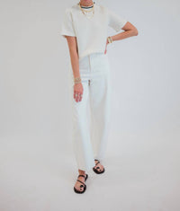 Bayeas High Rise Barrel Leg Jeans in white - women's jeans - alternate view