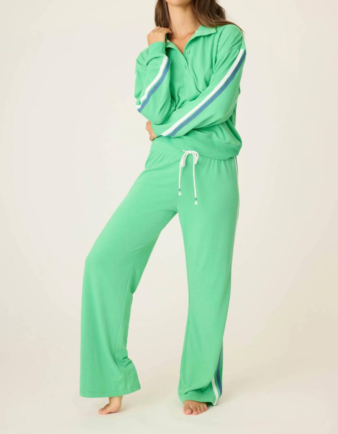 Pj Salvage - French Terry Polo Sweatshirt