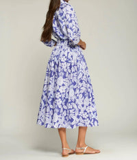 Vilagallo - Tropical Print And Bow Midi Skirt