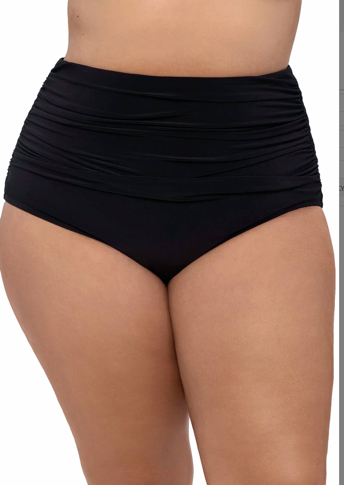 Trimshaper - High Shirred Brief Bottom Bikini -Plus