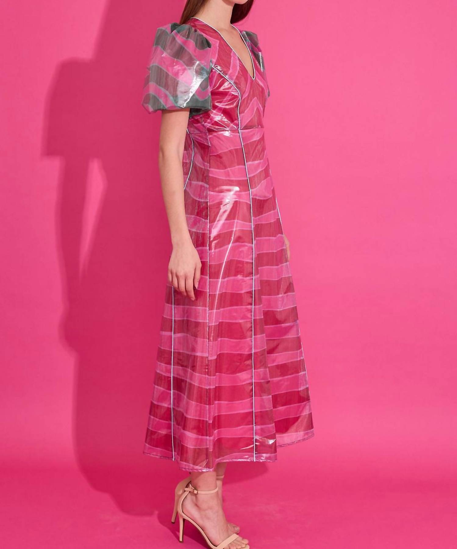 Alden Adair Jillian Midi Dress in ziggy lipstick - women's dress - alternate view
