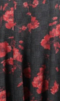 Lela Rose - Women's Floral Print Glen Plaid Bubble Sleeve Midi Dress