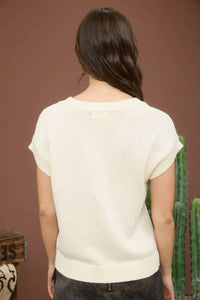 Blu Pepper - Boot Bow Short Sleeve Knit Sweater