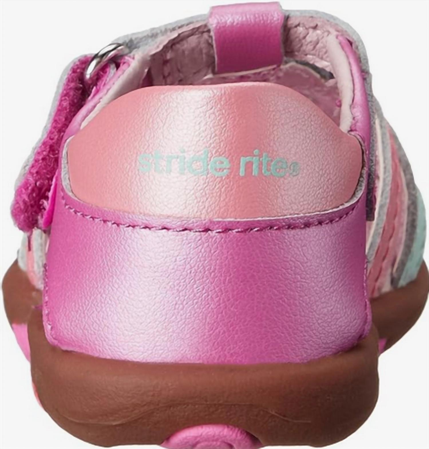 Stride Rite Toddler Round-Toe Flat Sandals in pink - kids' sandal - view 5