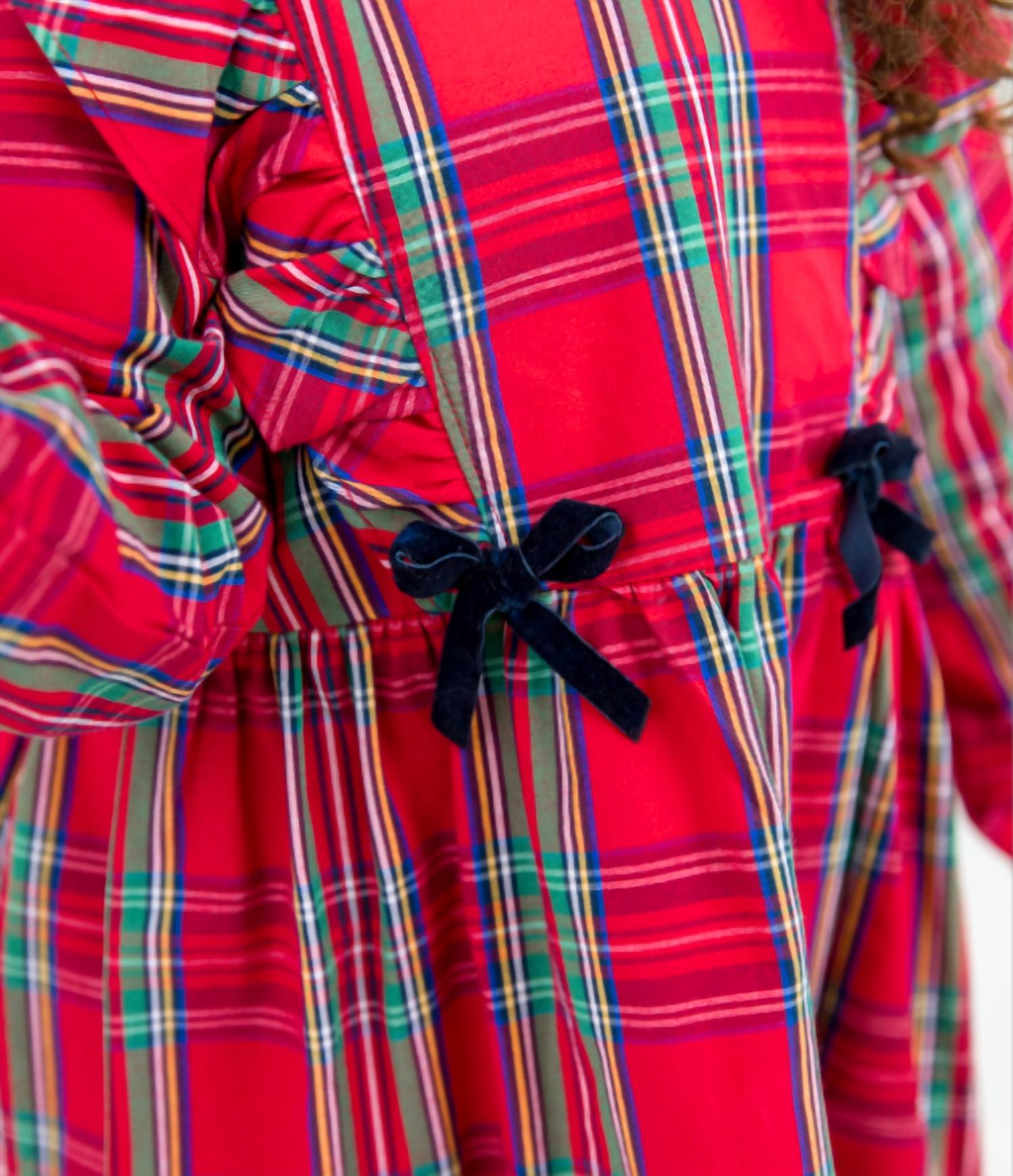 RuffleButts Kid's Tis The Season Ruffle Dress in red - kids' dress - view 4