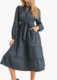 &merci Celine Midi Dress in navy - women's dress