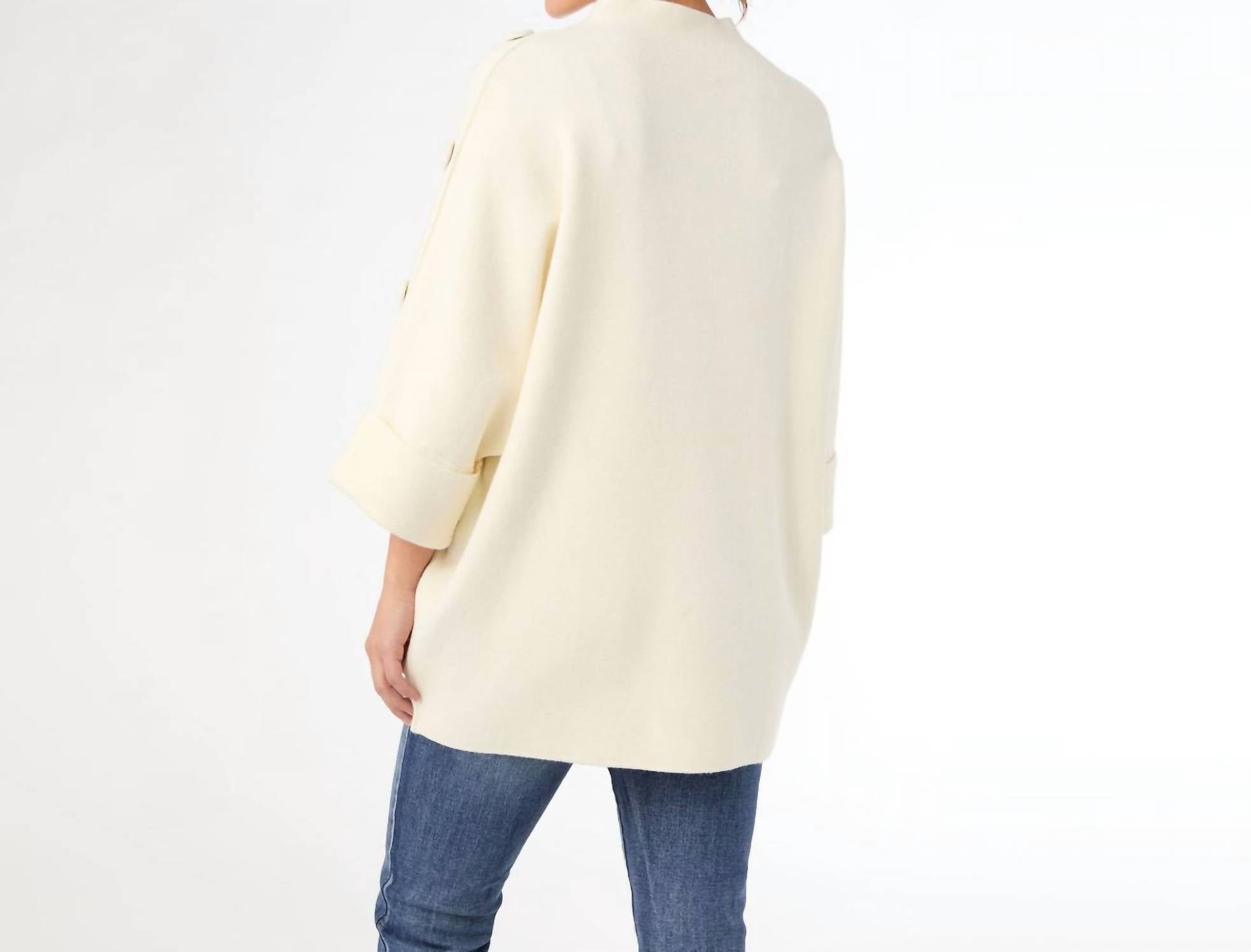 Coco + Carmen - Funnel Neck Sweater With Button Detail