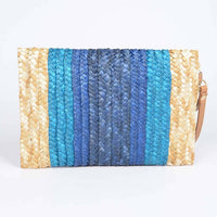 3Am By H&D Accessories - Women's Colorful Faux Straw Envelope Clutch Bag