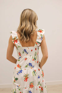 Skies Are Blue - Chatham Summer Lobster Print Midi Dress