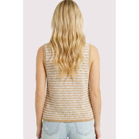 Staccato - Emmie Neutral Stripe Tie Front Knit Vest