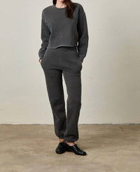 Nsf - Simone Paneled Cropped Crewneck Sweatshirt
