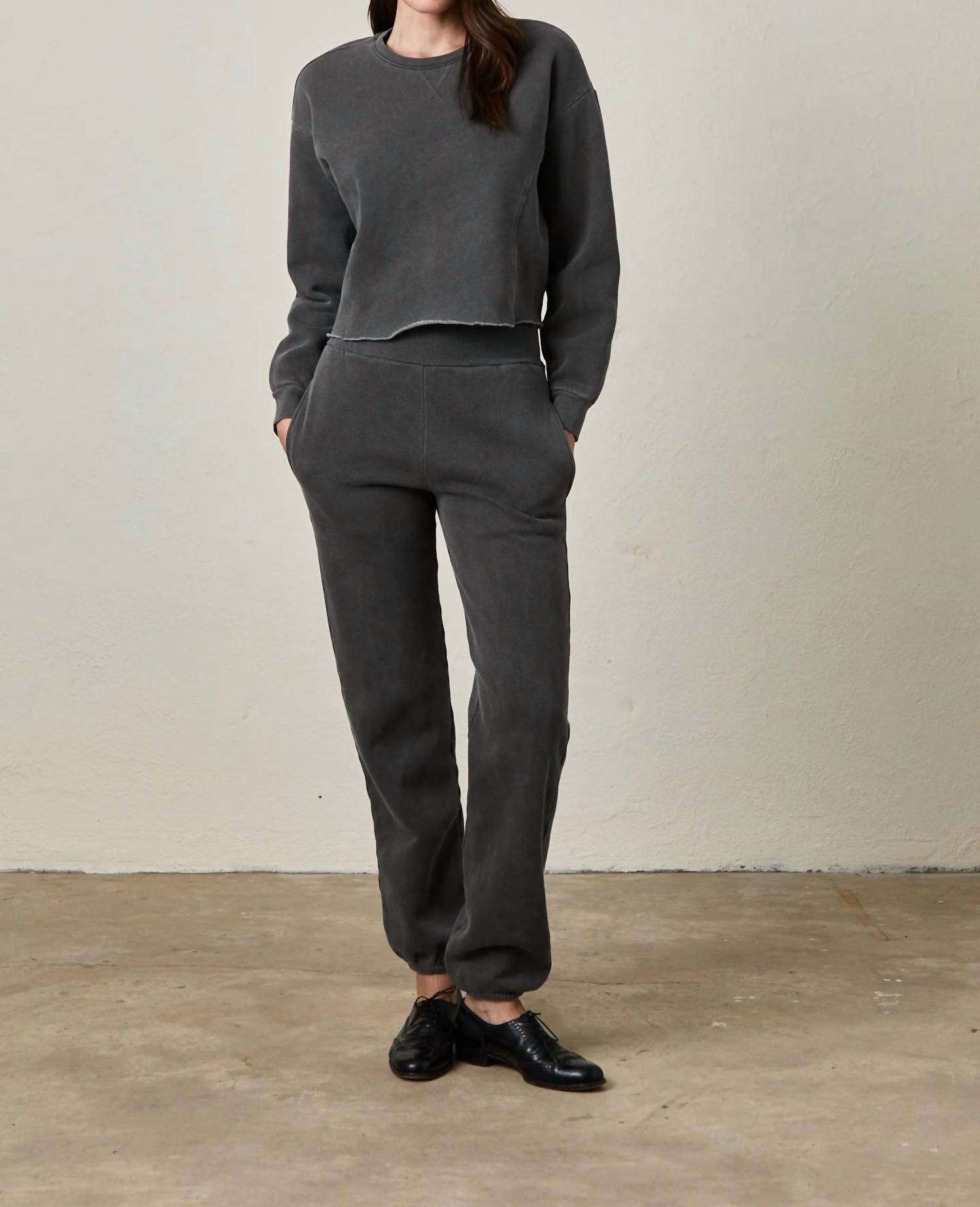 Nsf - Simone Paneled Cropped Crewneck Sweatshirt