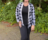 Sweet Lovely By Jen - Hayden Plaid Faux Fur-lined Top -plus