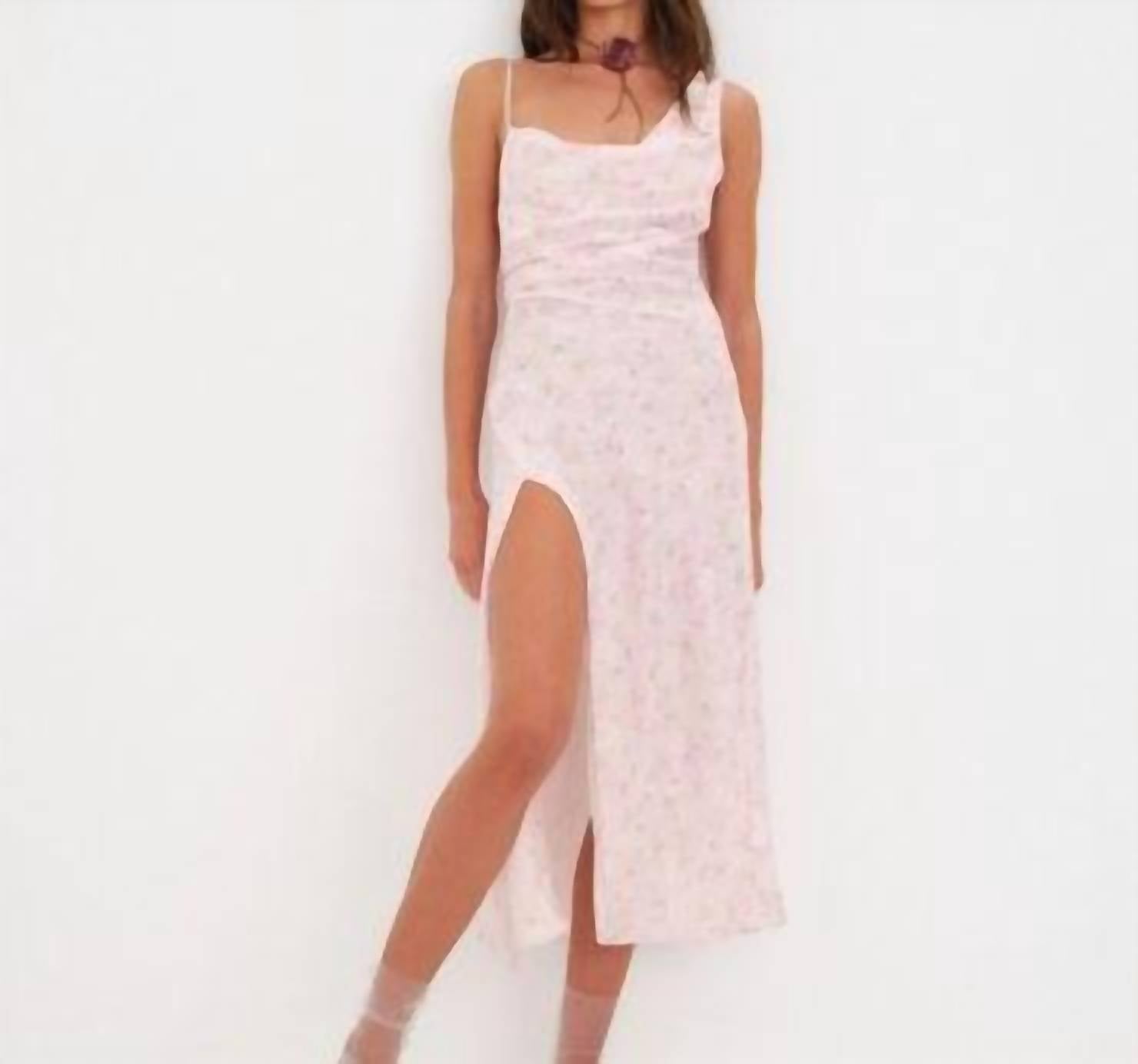 for Love & Lemons Ilana Midi Dress in pink - women's dress
