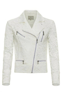 Anatomie Solita Lace Moto Jacket in white - women's jacket - view 4