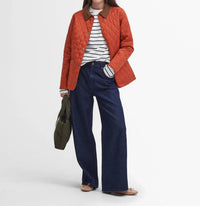 Barbour Annandale Quilted Jacket in pumkin spice - women's jacket - detail view