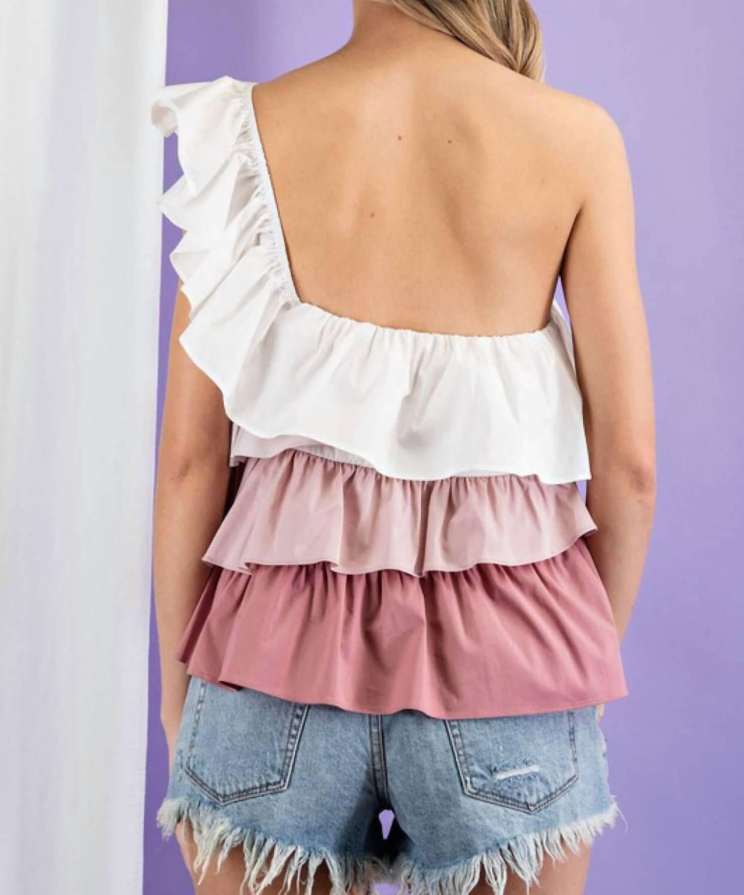Ee:Some - Jennifer One Shoulder Ruffle Top