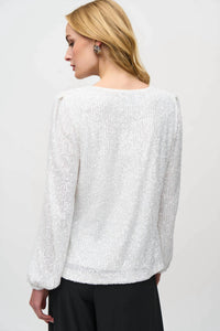 Joseph Ribkoff - Sequined Cowl Neck Top