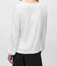 Joseph Ribkoff - Sequined Cowl Neck Top