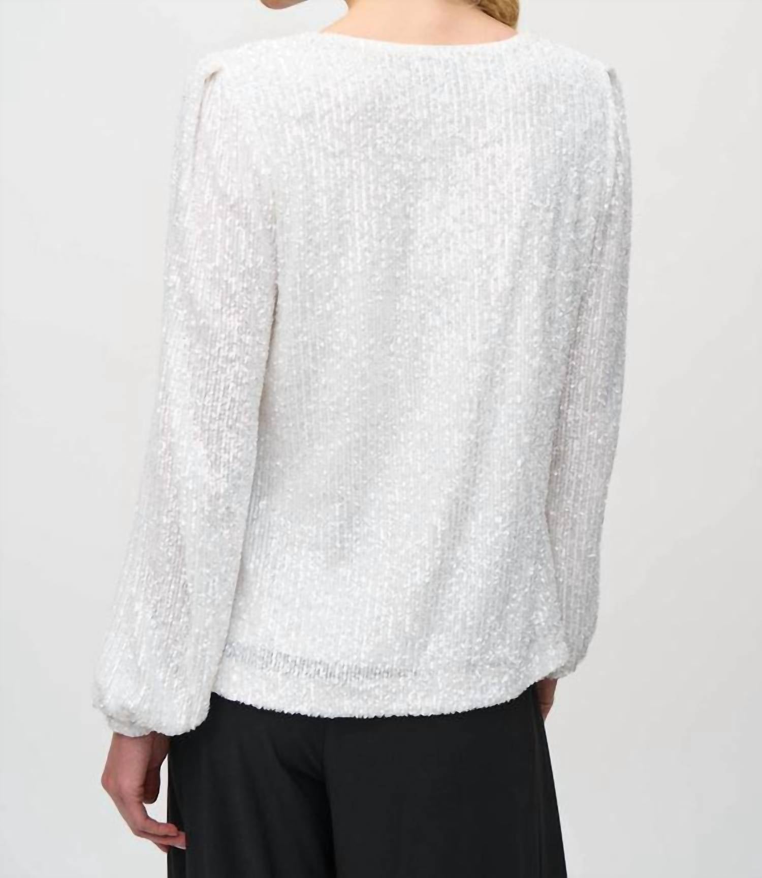 Joseph Ribkoff - Sequined Cowl Neck Top