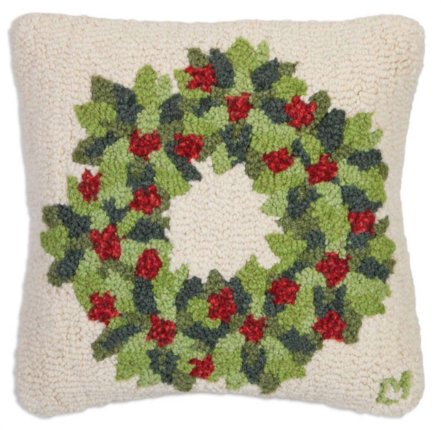 Chandler 4 Corners - Berries And Leaves Wreath Pillow