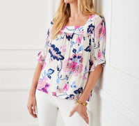 Karen Kane - Women'spetite Size Contrast Square Neck Top