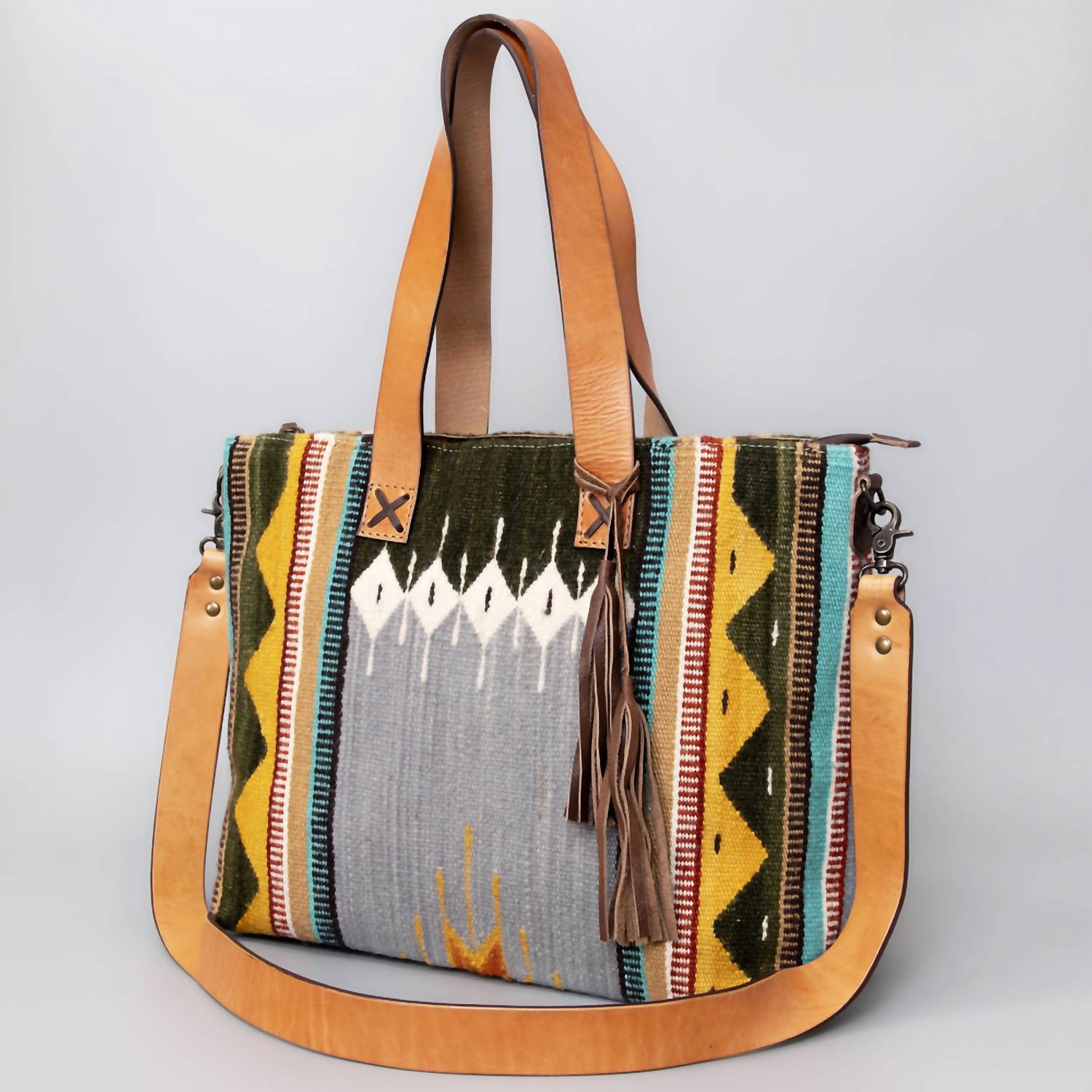 American Darling - Women's Saddle Blanket Genuine Leather Western Tote Bag