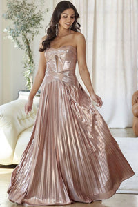 Maniju - Magic In Motion Strapless Metallic Gown