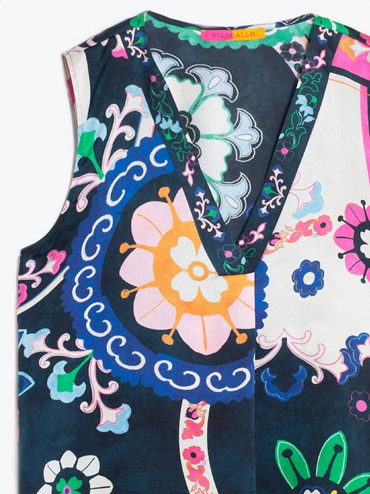 Vilagallo - Orianna Suzani Print Blouse