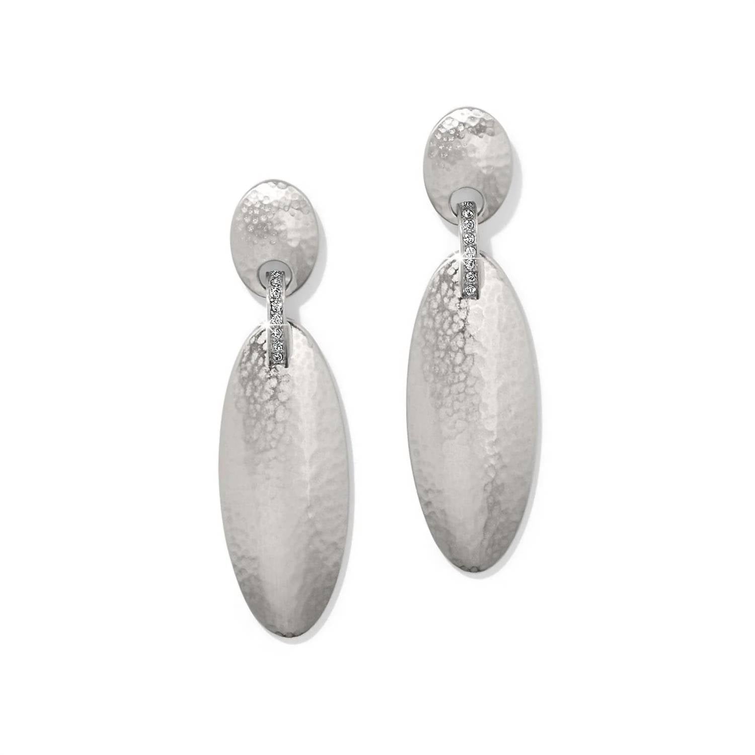 Brighton Women's Elegant Meridian Orbit Oval Post Drop Earrings in silver - women's jewelry