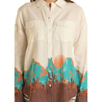 Rock & Roll Denim - Desert Scenery Boyfriend Shirt