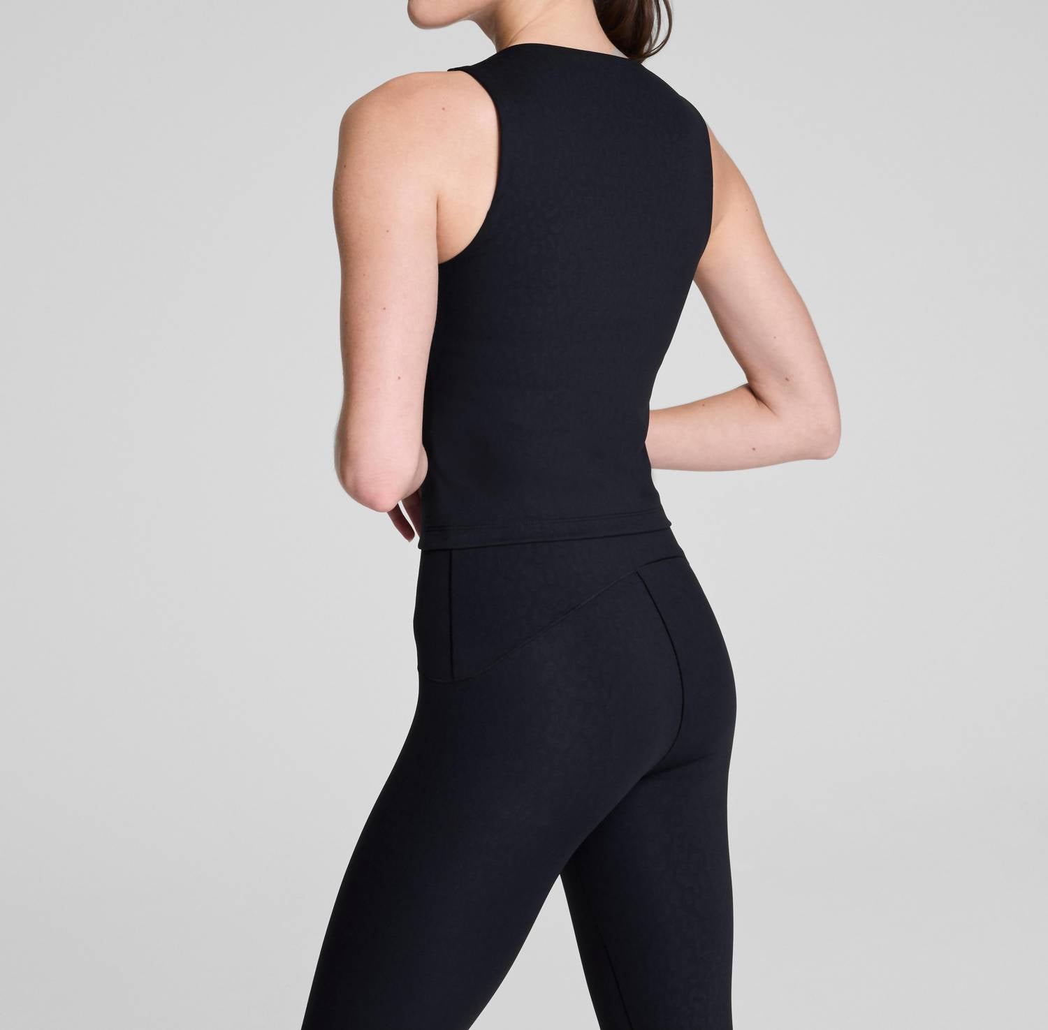 Spanx - Embossed Leopard Print Square Neck Tank Top
