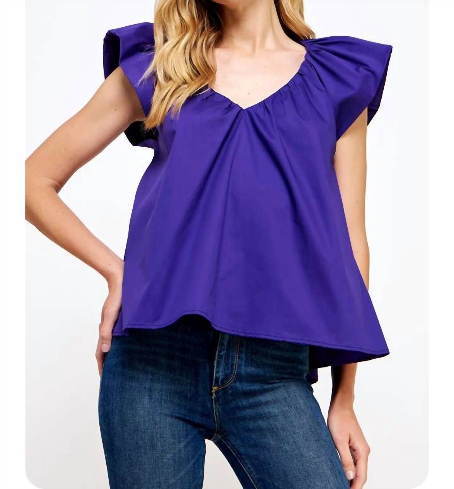 Strut & Bolt - Puff Sleeve Poplin Top