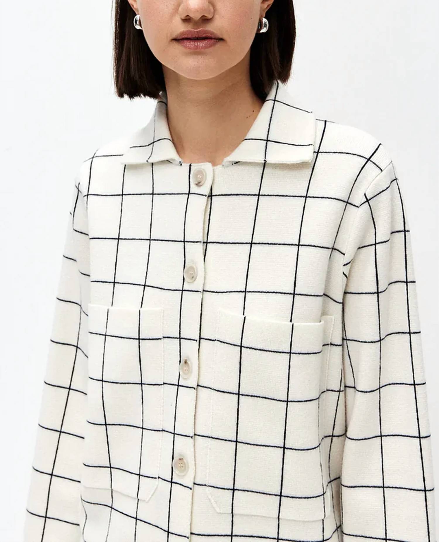 Allude - Plaid Cashmere Blend Sweater Jacket