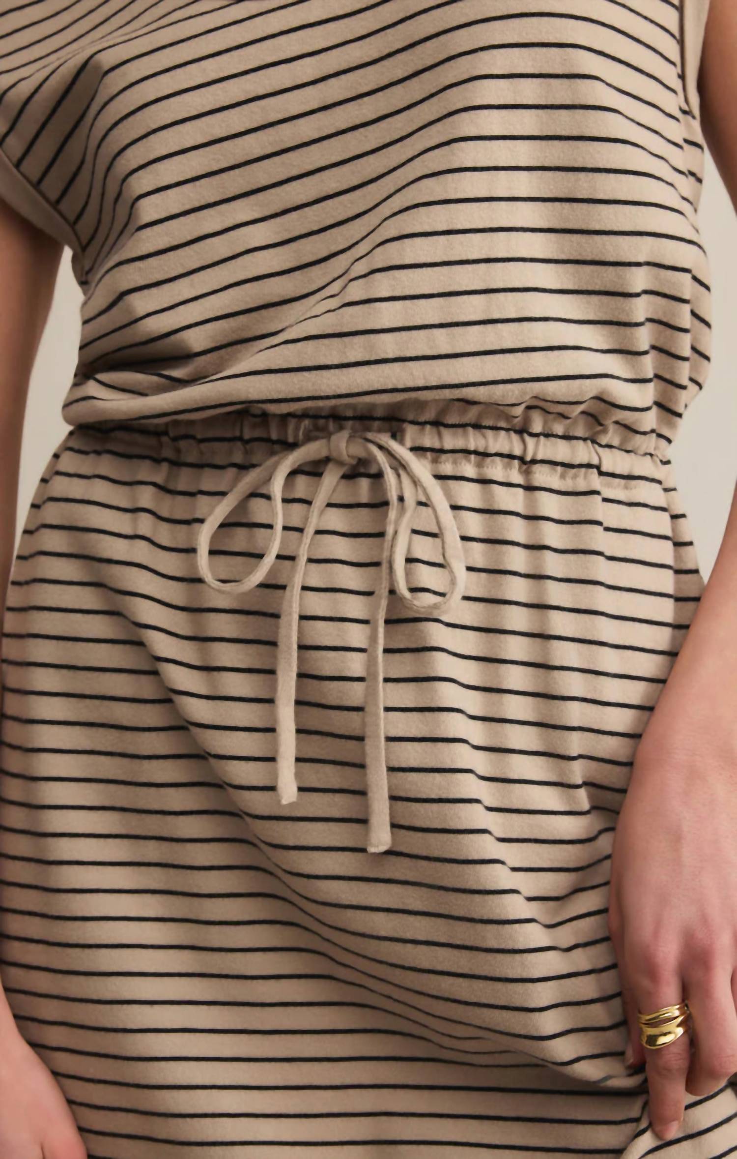 Z Supply Dayshift Cotton Striped Mini Dress in retreat - women's dress - view 4