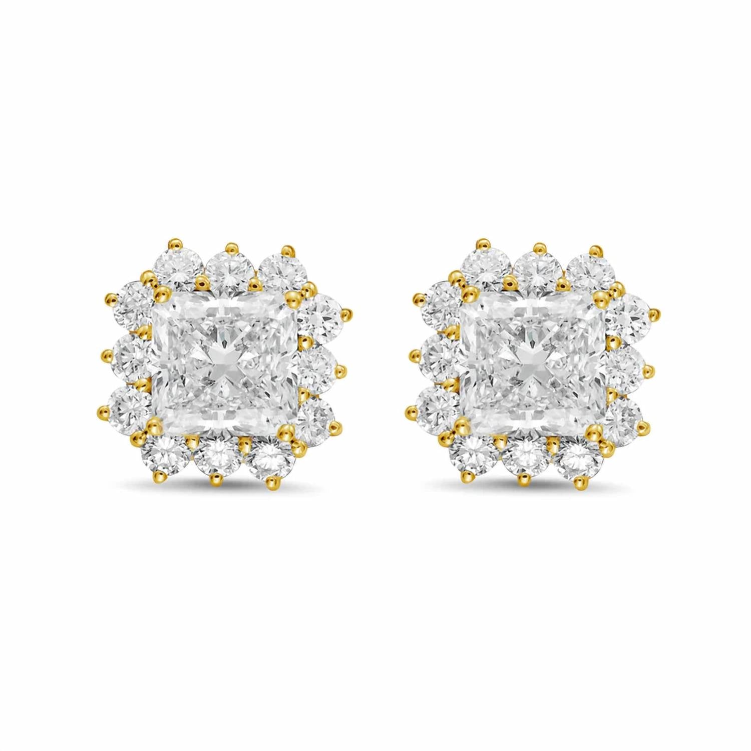 Diana M Jewels - Women's Radiant Lab-Grown Diamond Stud Earrings (3.00 Ct TCW) - Signature