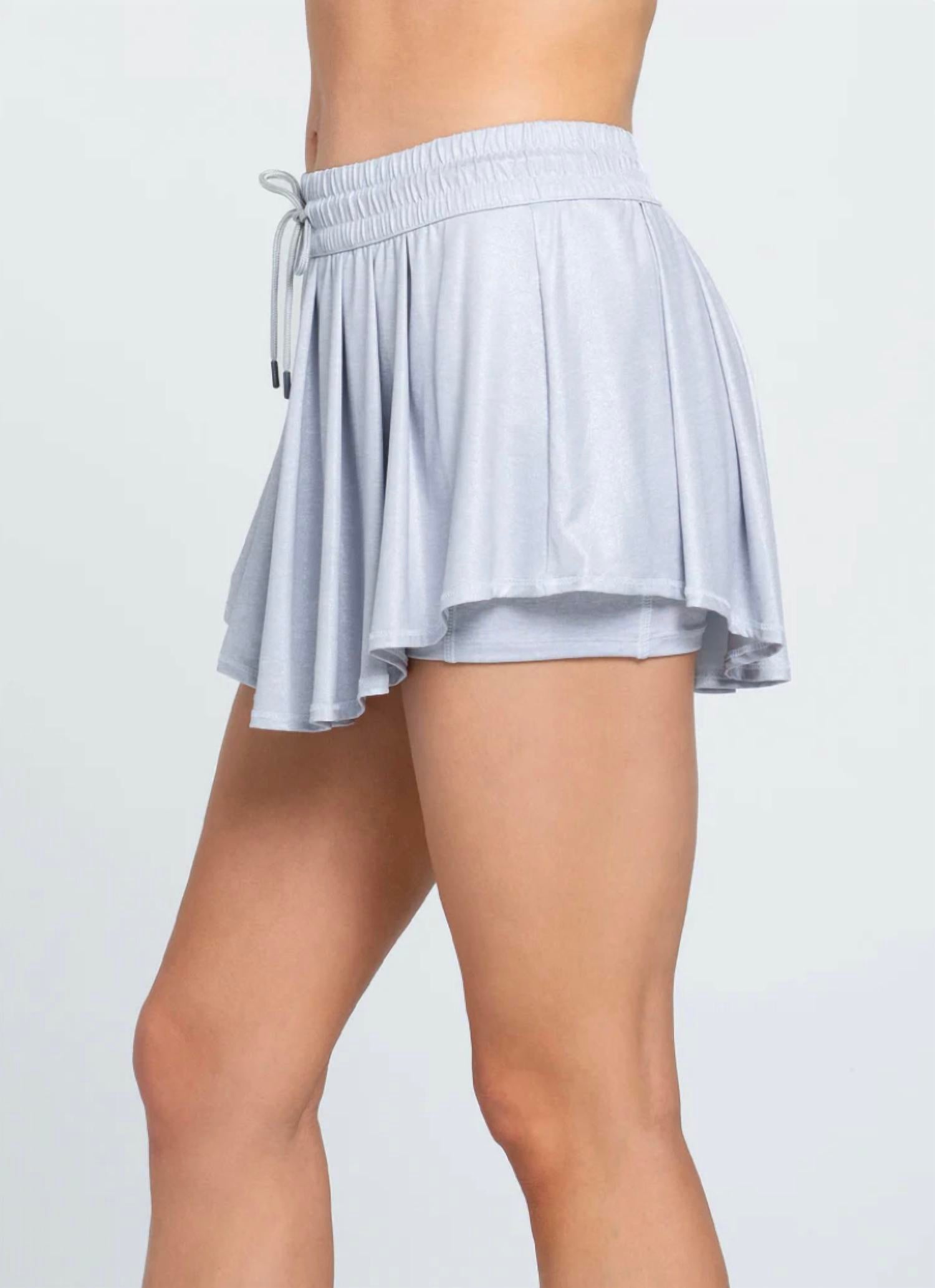 Lucky in Love High Waist All That Shimmer Skirt in love high waist all that shimmer skirt in heather gray - women's skirt - alternate view