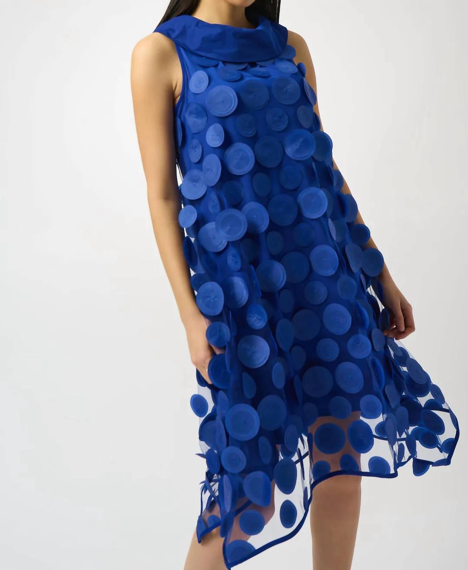 Joseph Ribkoff - 3d Dot Mesh Mini Trapeze Dress