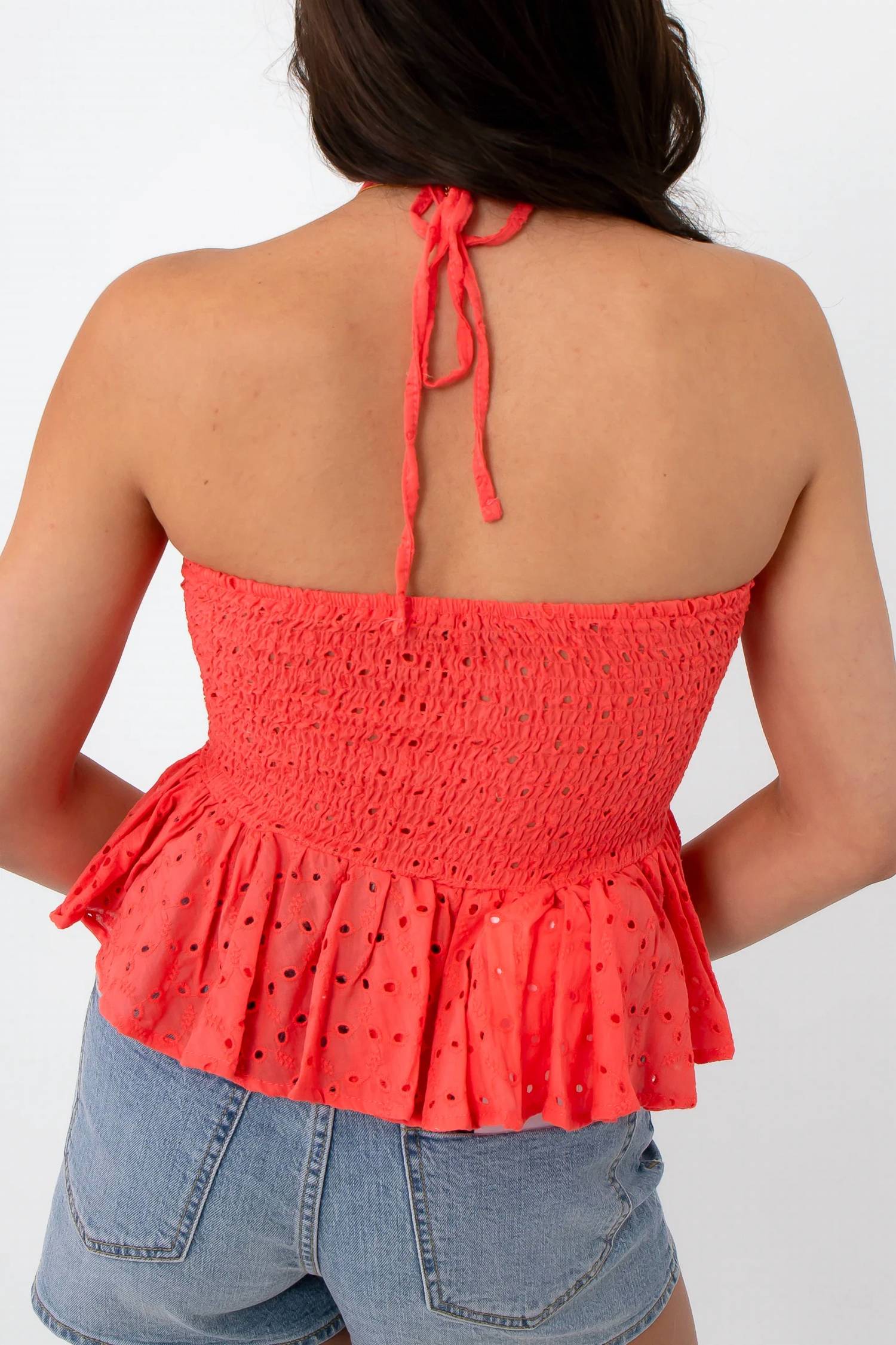 Hyfve - Citrus Crush Eyelet Halter Top