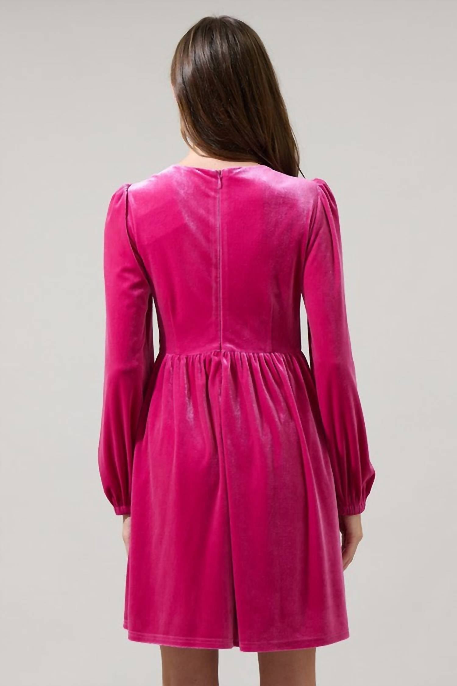 Sugarlips - Stella Velvet Bow Mini Dress