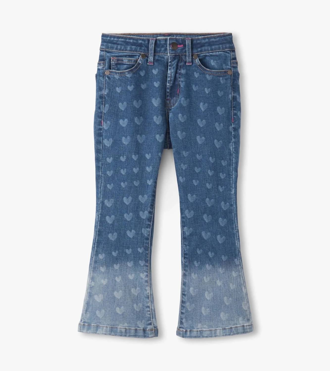 Hatley - Girls' Heart Flare Leg Denim Jeans