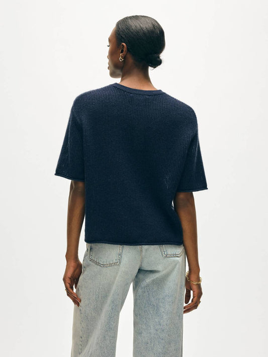 White + Warren - Cashmere Waffle Mesh Tee