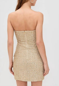 Alice + Olivia - Madison Strapless Button-down Mini Dress